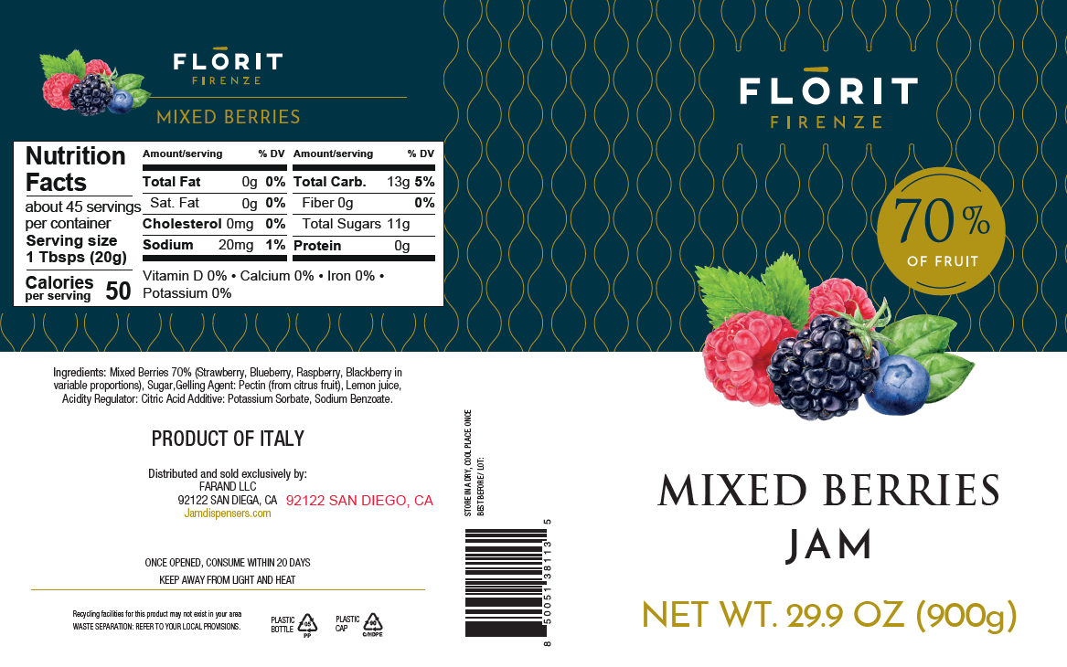 Mixed Berries Extract Jam(Case of 6)